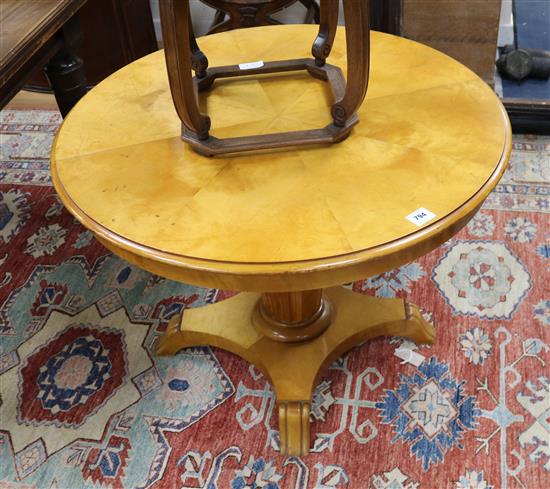 A satinwood centre table, W.90cm